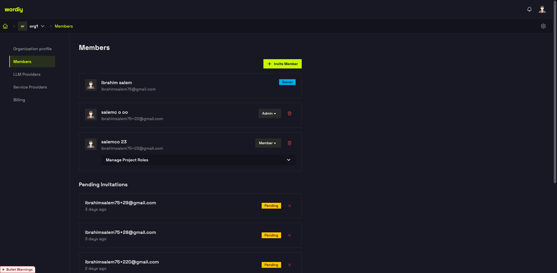 Members Page