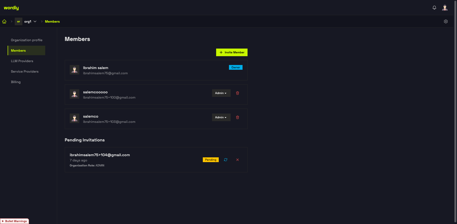 Members Page